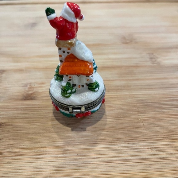 Vintage Midwest Of Cannon Falls Santa Claus In A Chimney Candy Jar Trinket - Picture 2 of 6